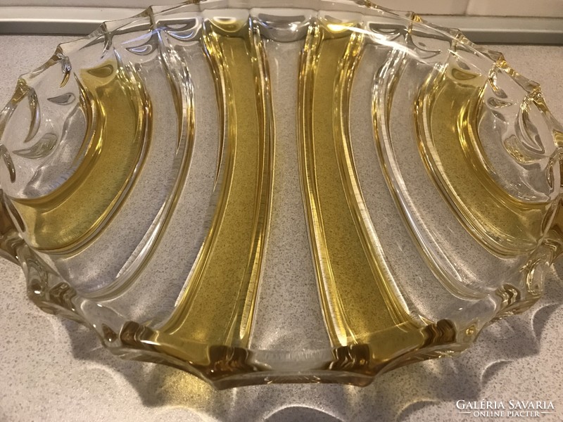 Retro Whalter glass süteményes, tortás tál, 30 cm átmérő