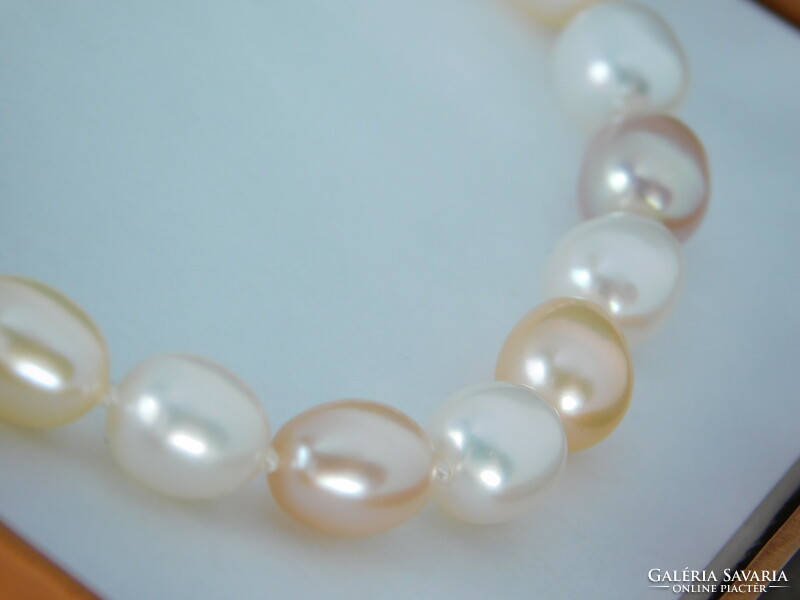 14K white gold multicolor beautiful pearl bracelet