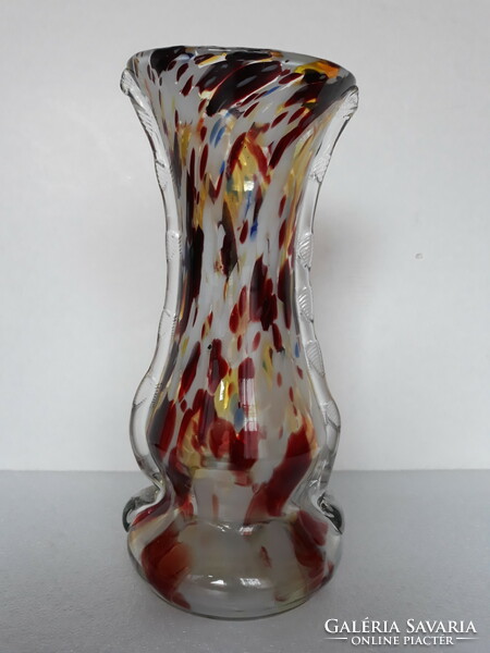 Hibátlan, gyönyörű színes cseh üveg váza