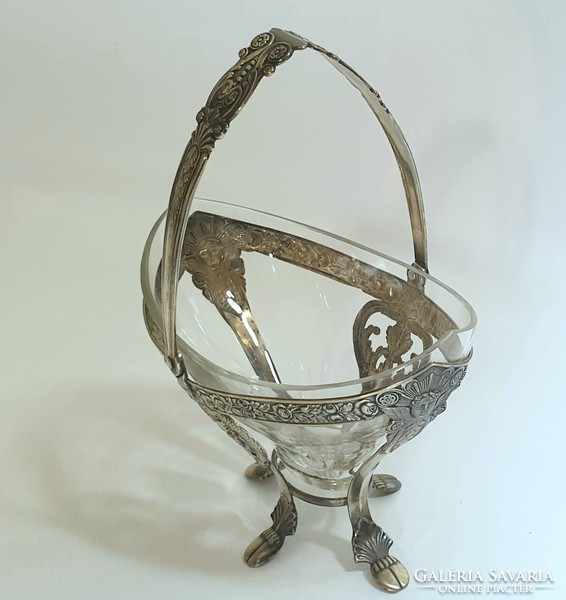 Wmf art nouveau silver-plated tray with glass insert