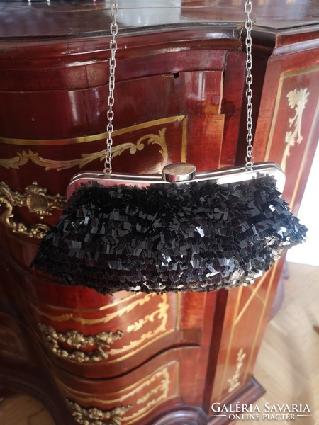 Black casual bag, chain party handbag, small bag