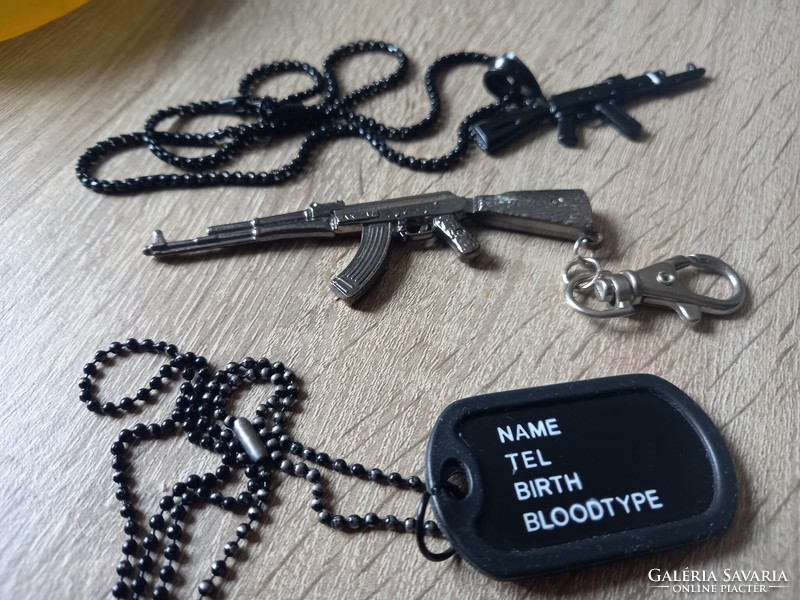 Fefi necklace ak 47 and militaria set 4 pieces in one!