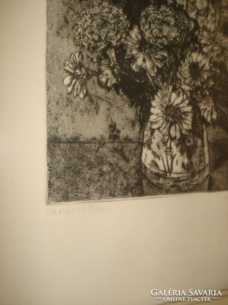 Iron roses, marked etching