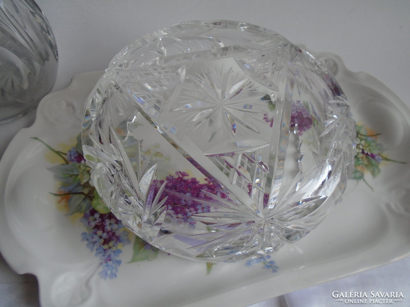 Engraved crystal bowl, centerpiece, offering.