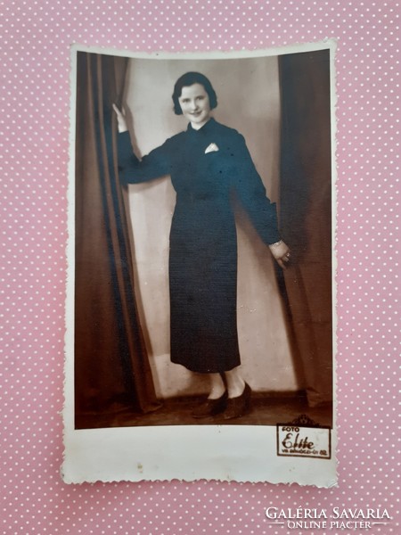 Régi női fotó 1937 vintage fénykép Fotó Elite