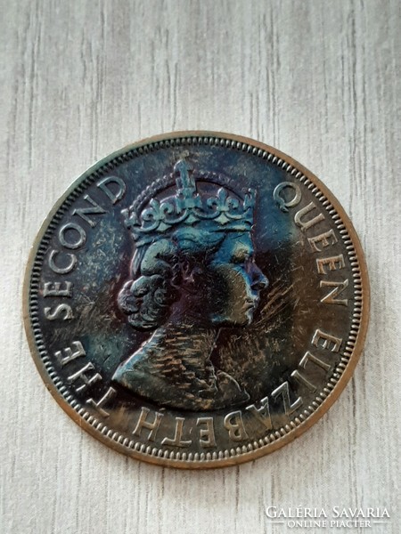 Kelet-karibi államok 2 cent 1965 érme II. Erzsébet királynő 1. portréja