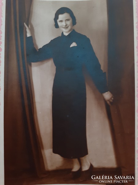 Régi női fotó 1937 vintage fénykép Fotó Elite