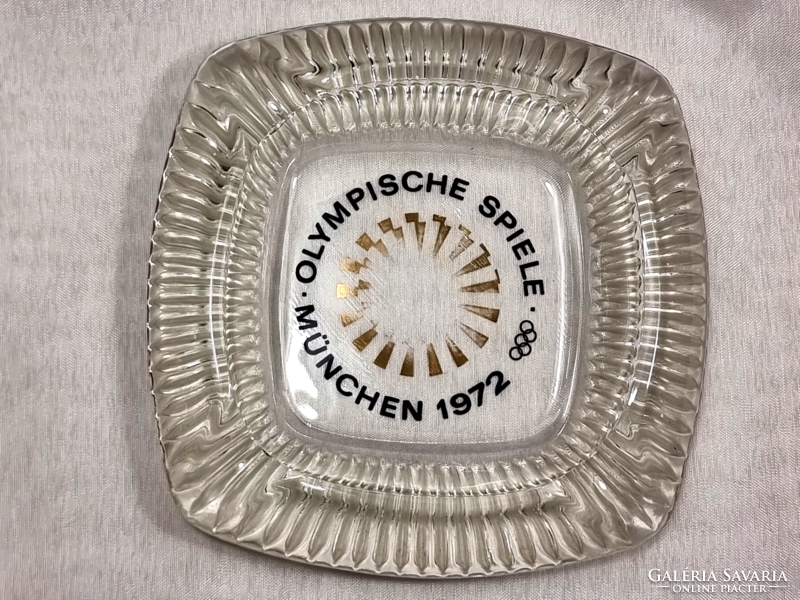 Rare spiele olympische 1972 munich german glass ashtray memorabilia for collection