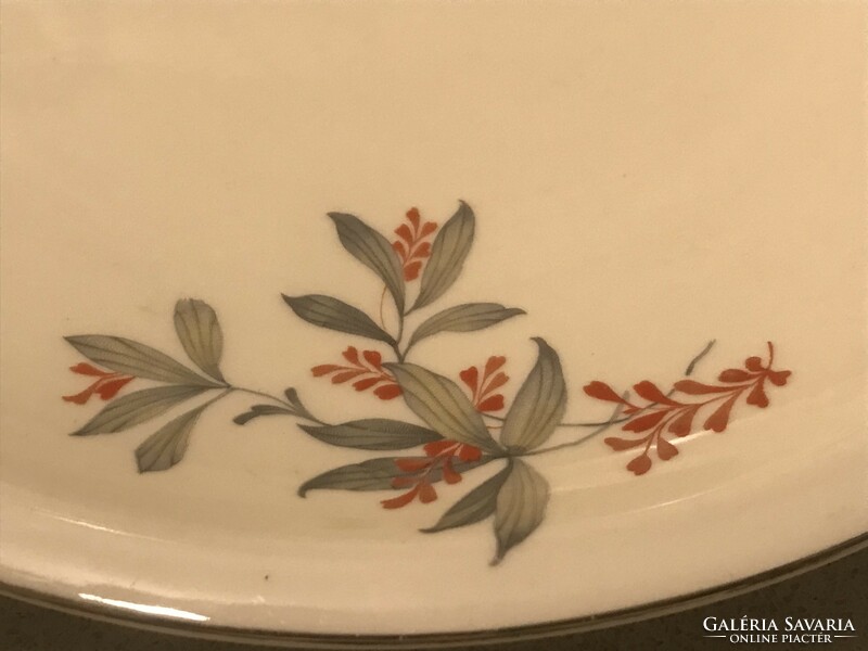 Antique haas & czjzek serving bowl on a cream-colored base with small flowers, diameter 28.5 cm