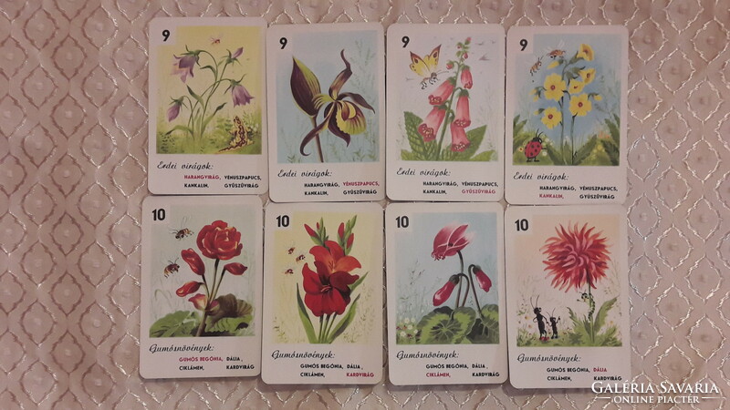 Retro card, flower quartet (m3394)