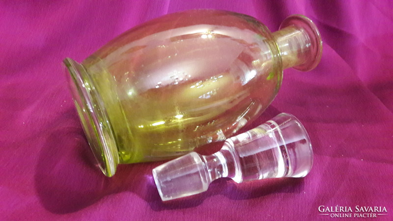 Régi színes üveg, pálinkás kínáló(L3405)