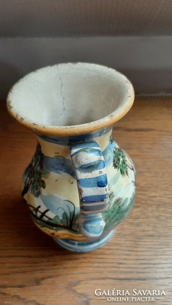 4991 - Special painted-glazed ceramic pitcher/goblet, marked