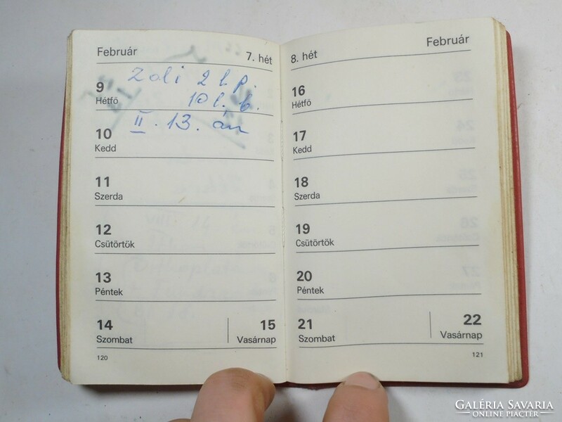 Retro naptár zsebnaptár MHSZ Magyar Honvédelmi Szövetség aktivisták zsebnaptára - 1981-es évből