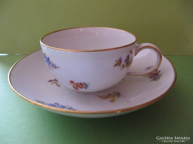 Meissen hand painted from Meissen!! Flower patterned coffee chocolate cup coaster with swords!!!