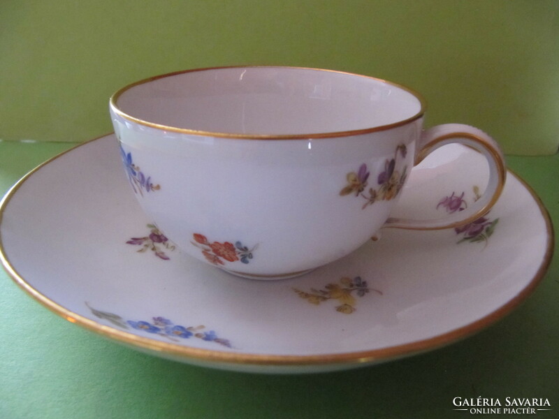 Meissen hand painted from Meissen!! Flower patterned coffee chocolate cup coaster with swords!!!
