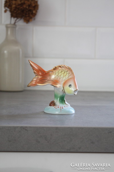 Hollóházi porcelán hal -  szép hibátlan