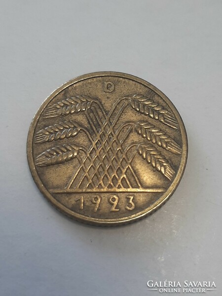Germany, Weimar Republic 10 renten pfennig 1923 d rare !!!