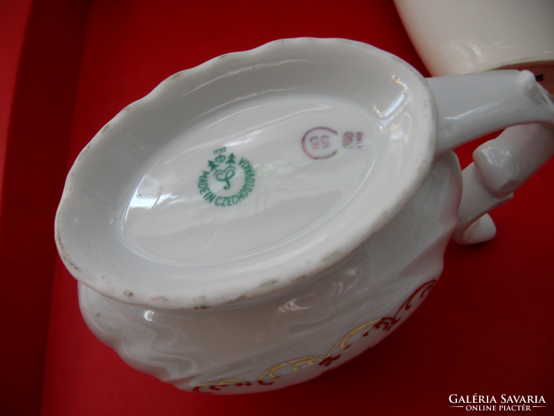 Haas & Czjek cseh porcelán antik aranyozott kúrapohár