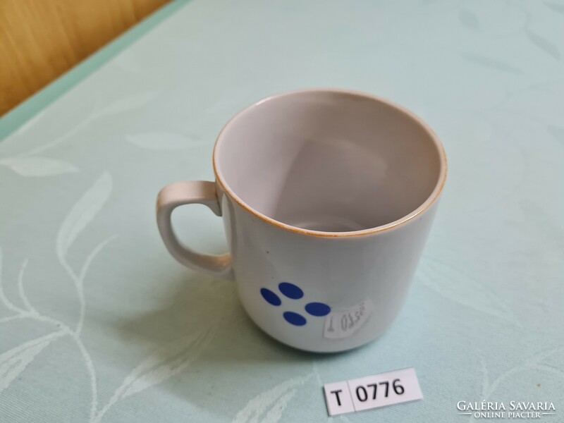 T0776 zsolnay blue polka dot mug