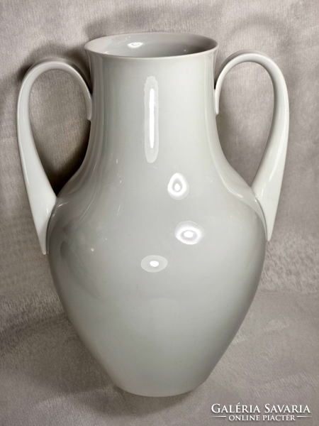 Kpm vase with bone white handle model salier, siegmund schütz porcelain