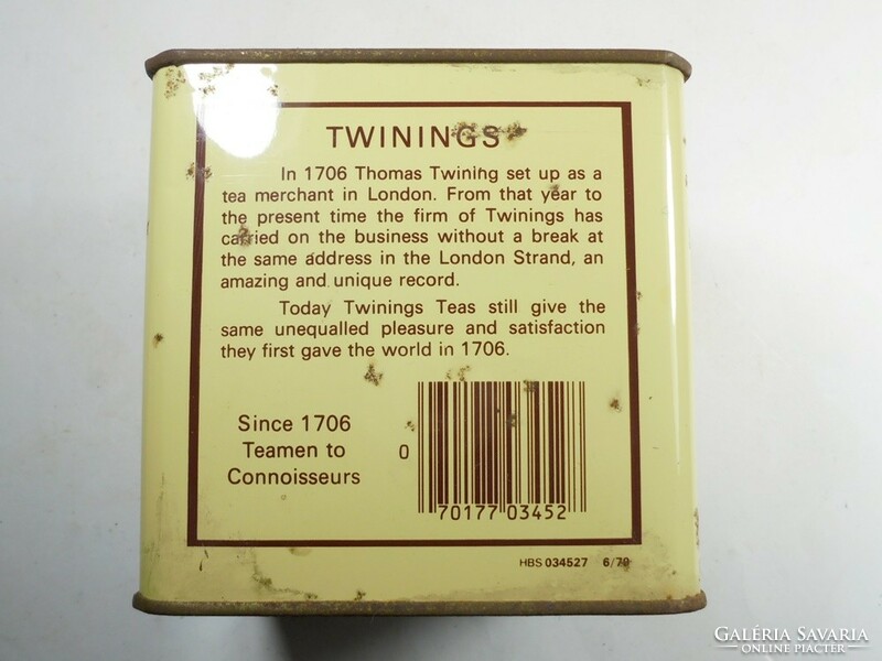 Retro English metal tea box metal tin box - twinings english breakfast tea - 1970s