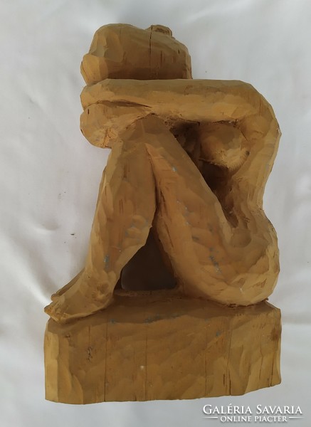 Small carved wooden statue for sale!