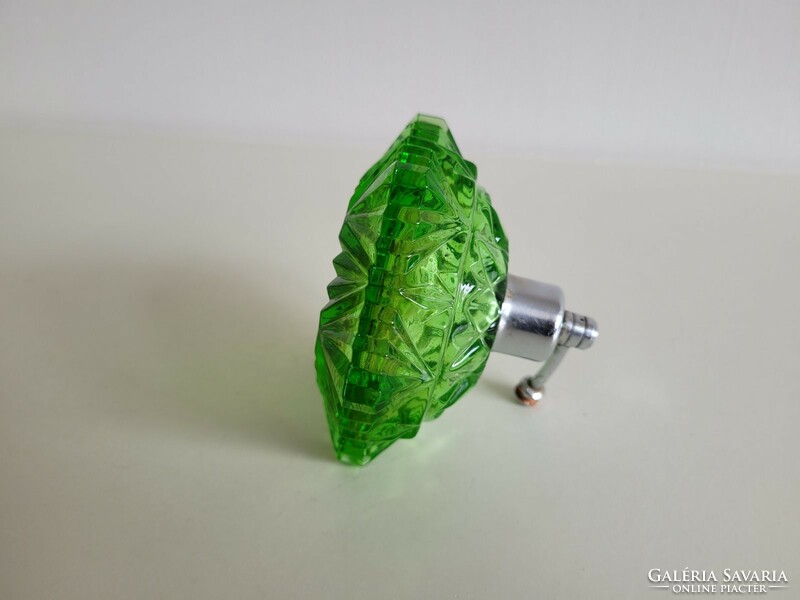 Régi zöld parfümös üveg art deco kölniszóró palack