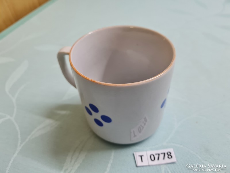 T0778 zsolnay blue polka dot mug