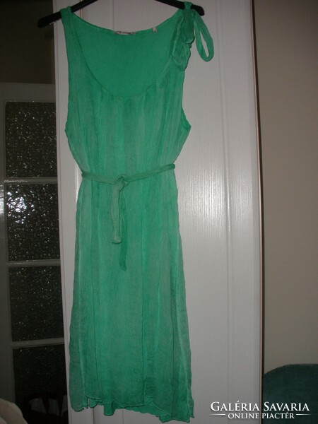 Silk, 100% caterpillar silk dress, green