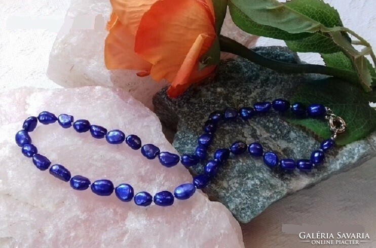 Real term. Quality special purple blue pearl necklace