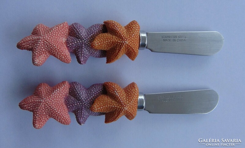 Retro tengeri csillag nyelű kenő kés pár