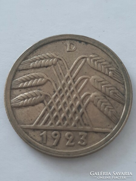 Germany, Weimar Republic 50 renten pfennig 1923 d rare year and letter d