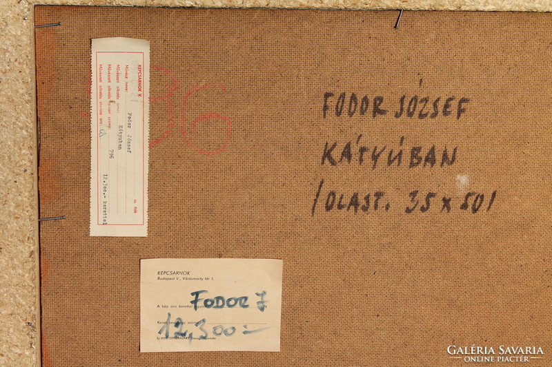 Fodor József: Kátyúban - képcsarnokos festmény - hódmezővásárhelyi művész, modern