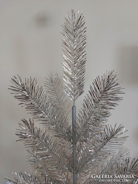 Old silver laminate artificial fir Elka Russian design retro Christmas tree 135 cm