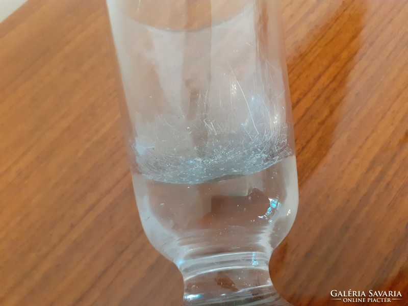 Antik vastag üvegpohár régi talpas pohár