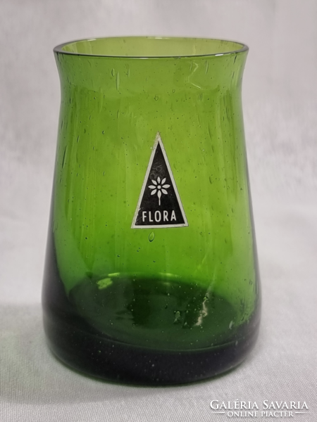 Green glass vase with 