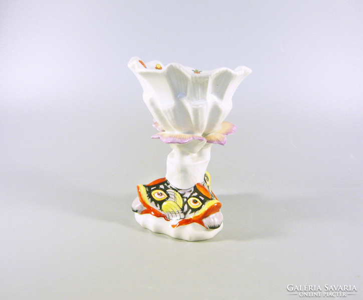 Herend, oriental pattern caviar holder with fish, antique hand-painted porcelain (b011)