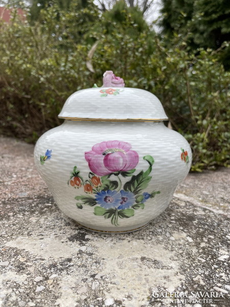 Large box of sugar with Herend flower pattern