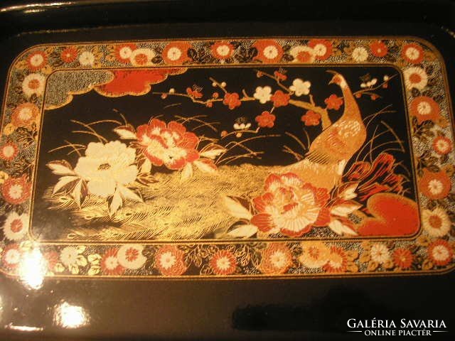 N2 antique wonderful lacquer tray collector rarity 27 x 18 x 4 cm high