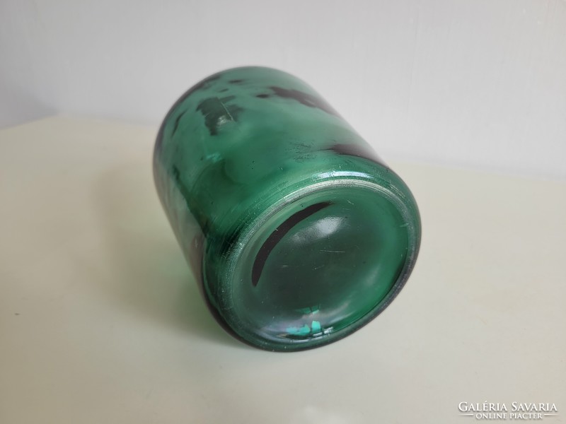 Old green dark green lenticular glass vintage wine bottle glass bottle decoration