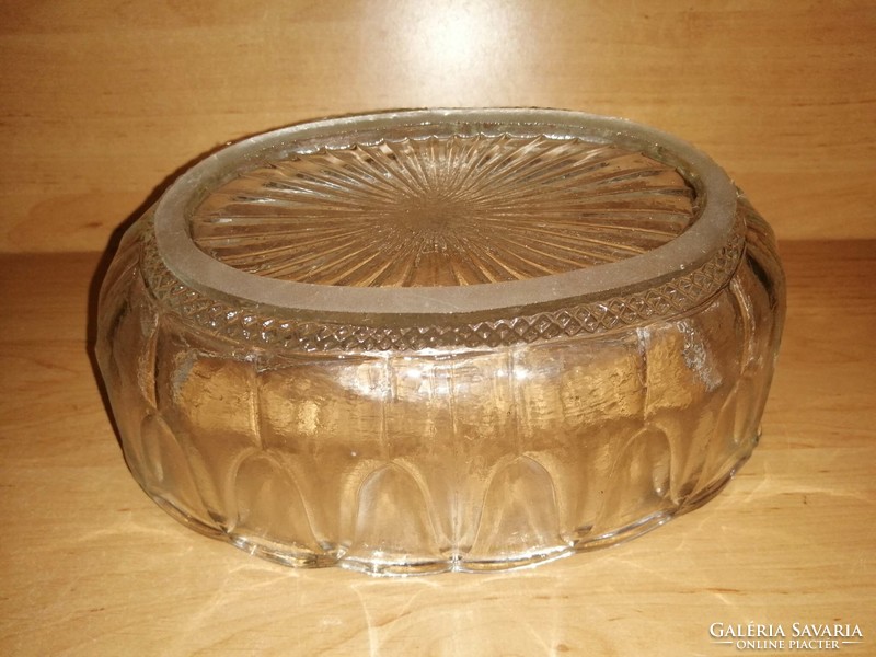 Retro üveg asztalközép kínáló 15*25,5 cm (6p)
