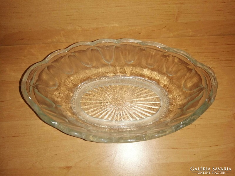 Retro üveg asztalközép kínáló 15*25,5 cm (6p)