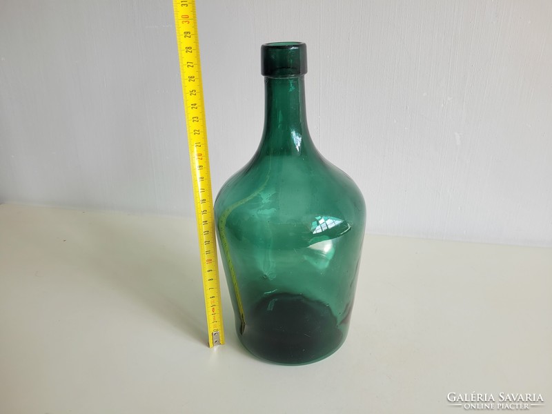 Régi zöld sötétzöld lencsés üveg vintage borospalack üveg palack dekoráció