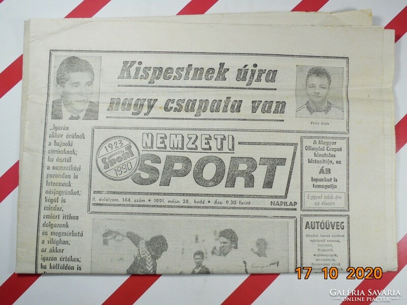 Régi retro újság napilap - Nemzeti Sport - 1991.05.28. -  Születésnapra ajándékba