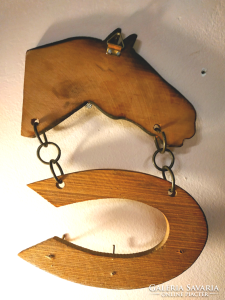 Wooden wall key holder, horse pattern