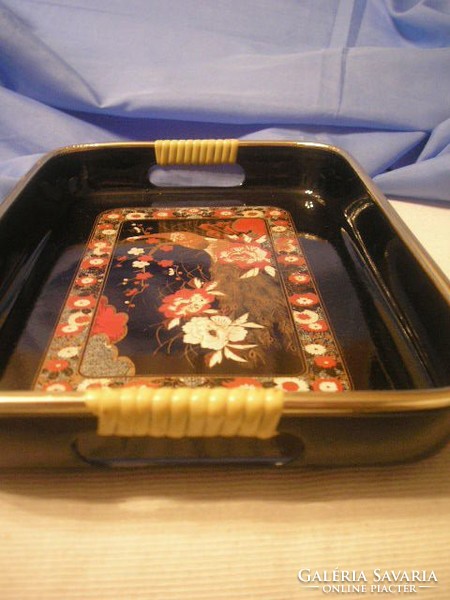 N2 antique wonderful lacquer tray collector rarity 27 x 18 x 4 cm high