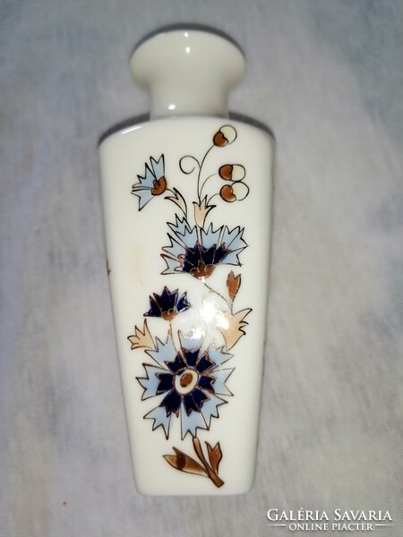 Zsolnay, rectangular snow flower vase with cornflower pattern
