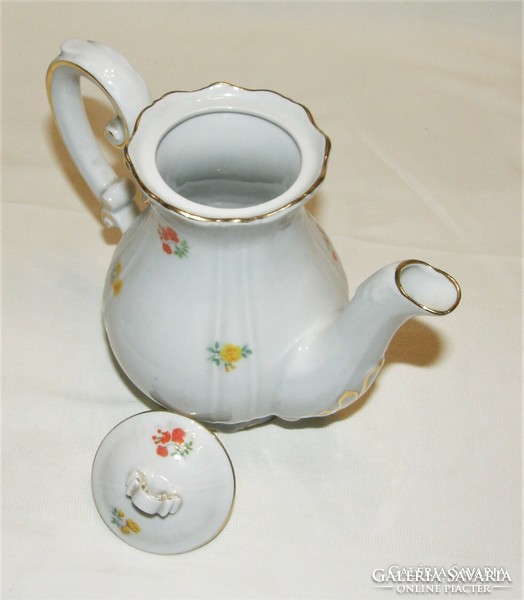 Zsolnay coffee pot, pouring porcelain with flower pattern