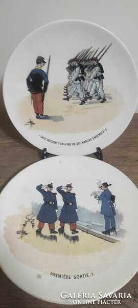 Pair of Sarreguemines wall plates