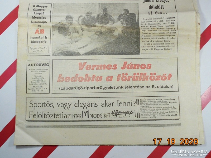 Régi retro újság napilap - Nemzeti Sport - 1991.07.2. - Születésnapra ajándékba